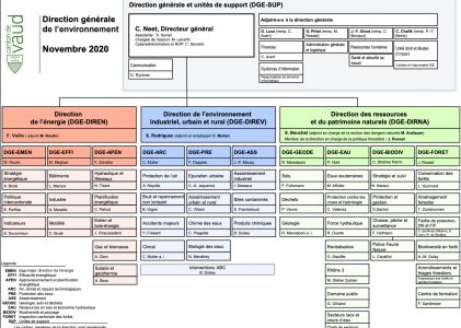 Organigramme de la DGE (direction générale de l’environnement)